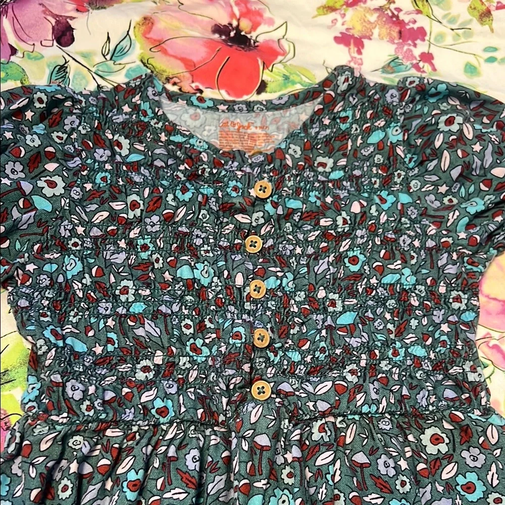 Blue Puff Sleeve Sundress with Peter Pan Collar